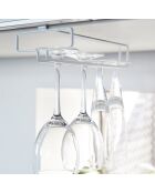 Porte-verres à suspendre blanc - 11x26x7 cm