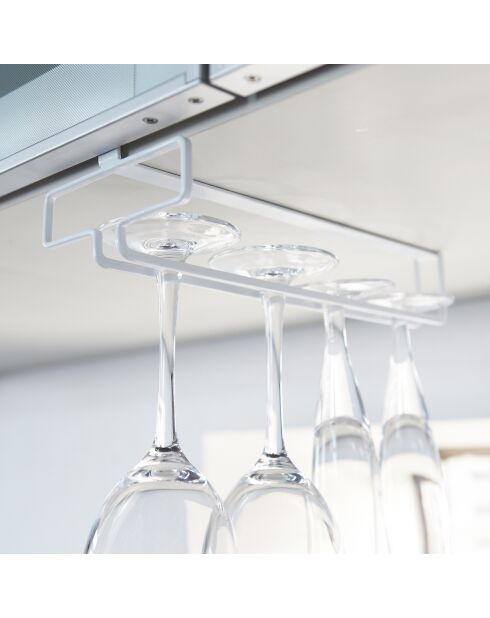 Porte-verres à suspendre blanc - 11x26x7 cm