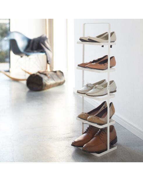 Étagère à chaussures blanche - 22x18x77.5 cm