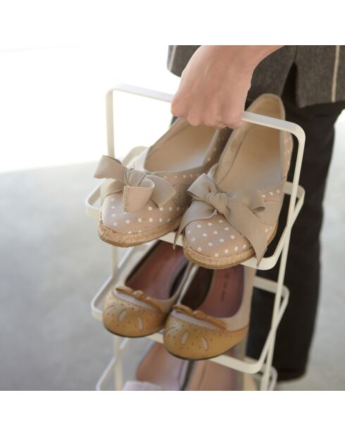 Étagère à chaussures blanche - 22x18x77.5 cm