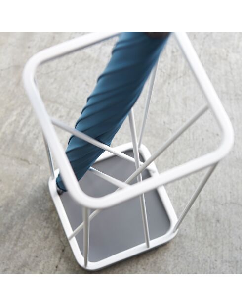 Porte-parapluies blanc - 17x17x45.5 cm