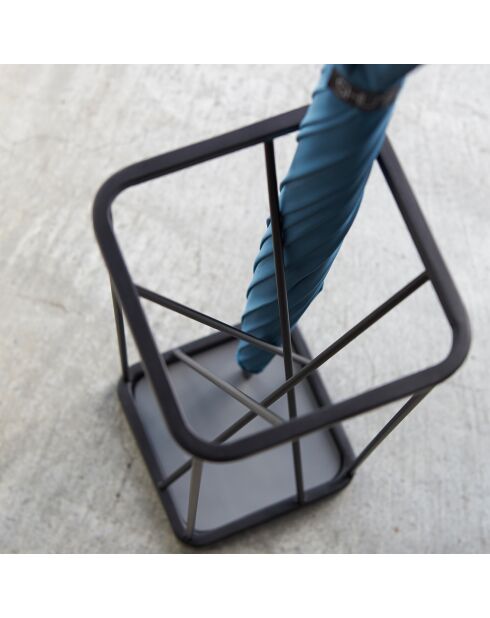 Porte-parapluies noir - 17x17x45.5 cm