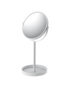 Miroir double-face grossissant x3 blanc - 17.5x14x33 cm