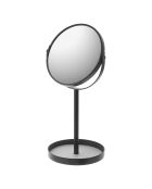 Miroir double-face grossissant x3 noir - 17.5x14x33 cm