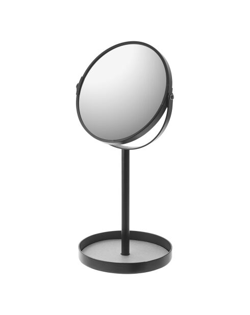 Miroir double-face grossissant x3 noir - 17.5x14x33 cm