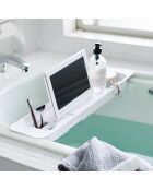 Support baignoire ajustable blanc - 75x15.5x4.5 cm