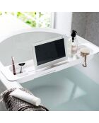 Support baignoire ajustable blanc - 75x15.5x4.5 cm