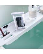 Support baignoire ajustable blanc - 75x15.5x4.5 cm