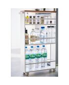 Étagère de rangement roulante blanc/bois - 13x47.5x80.5 cm