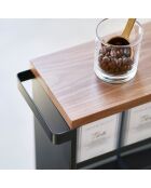 Étagère de rangement roulante noir/bois - 13x47.5x80.5 cm