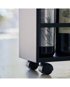 Étagère de rangement roulante noir/bois - 13x47.5x80.5 cm