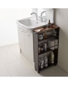 Étagère de rangement roulante noir/bois - 13x47.5x80.5 cm