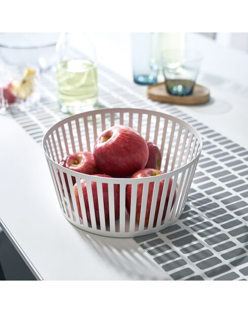 Cesta de fruta blanca - 21,5 x 21,5 x 10 cm
