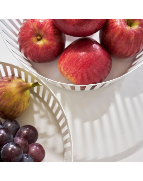 Cesta de fruta blanca - 21,5 x 21,5 x 10 cm