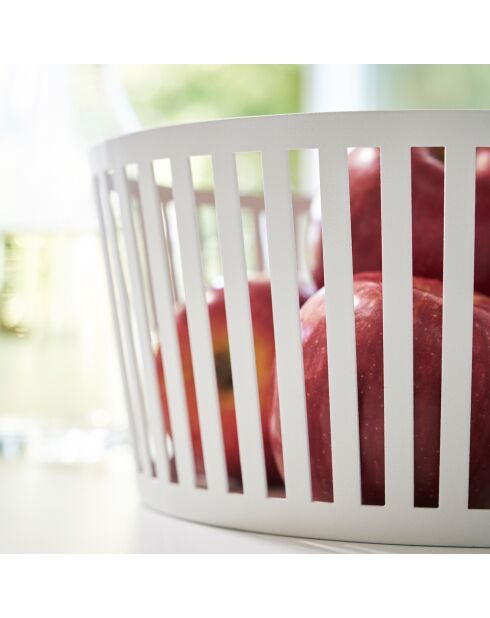 Cesta de fruta blanca - 21,5 x 21,5 x 10 cm