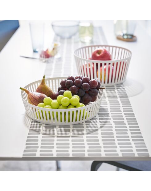 Cesta de fruta blanca - 21,5 x 21,5 x 10 cm