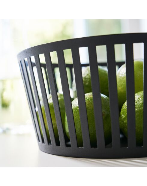 Zwarte fruitmand - 21,5x21,5x10 cm