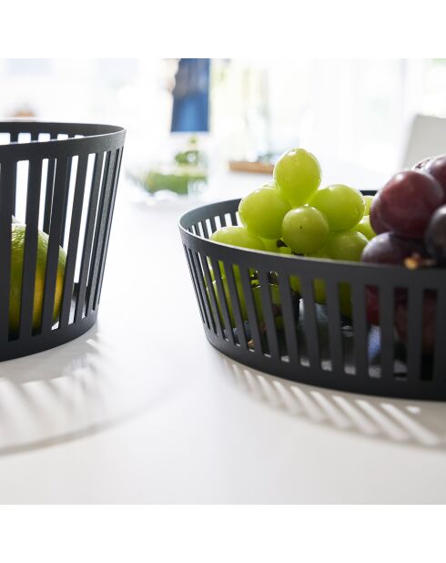 Zwarte fruitmand - 21,5x21,5x10 cm