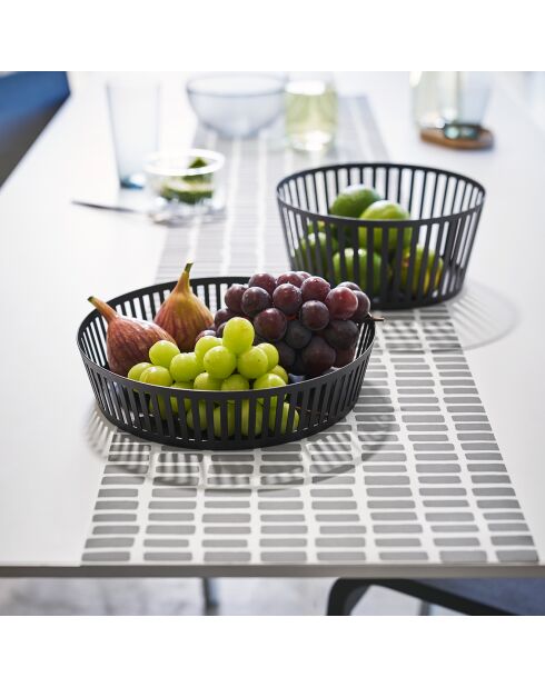 Zwarte fruitmand - 21,5x21,5x10 cm