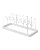 Rangement extensible pour couvercles & casseroles blanc - 45x20x17.5 cm