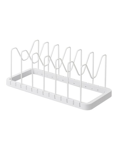 Rangement extensible pour couvercles & casseroles blanc - 45x20x17.5 cm