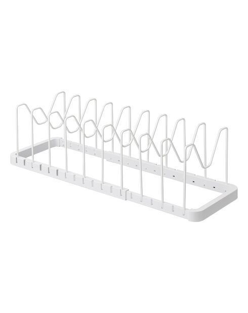 Rangement extensible pour couvercles & casseroles blanc - 45x20x17.5 cm