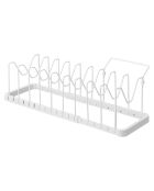 Rangement extensible pour couvercles & casseroles blanc - 45x20x17.5 cm