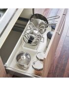 Rangement extensible pour couvercles & casseroles blanc - 45x20x17.5 cm