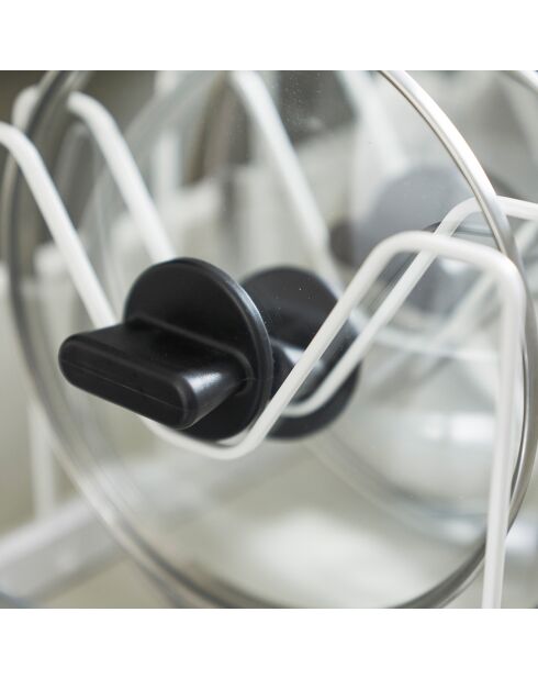 Rangement extensible pour couvercles & casseroles blanc - 45x20x17.5 cm