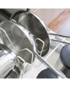 Rangement extensible pour couvercles & casseroles blanc - 45x20x17.5 cm