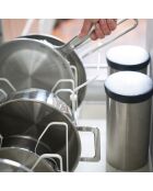 Rangement extensible pour couvercles & casseroles blanc - 45x20x17.5 cm