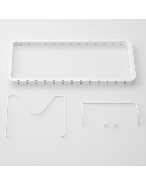 Rangement extensible pour couvercles & casseroles blanc - 45x20x17.5 cm