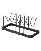 Rangement extensible pour couvercles & casseroles noir - 45x20x17.5 cm