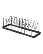 Rangement extensible pour couvercles & casseroles noir - 45x20x17.5 cm