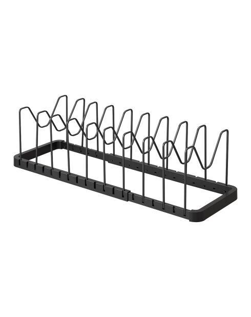 Rangement extensible pour couvercles & casseroles noir - 45x20x17.5 cm
