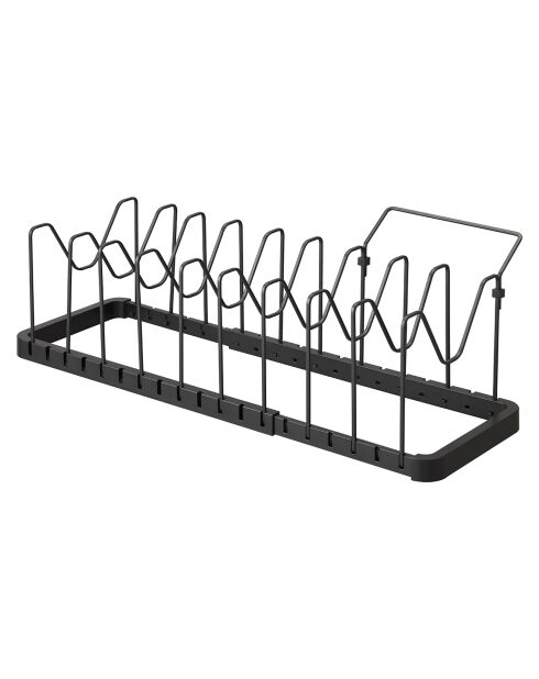 Rangement extensible pour couvercles & casseroles noir - 45x20x17.5 cm