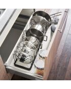 Rangement extensible pour couvercles & casseroles noir - 45x20x17.5 cm