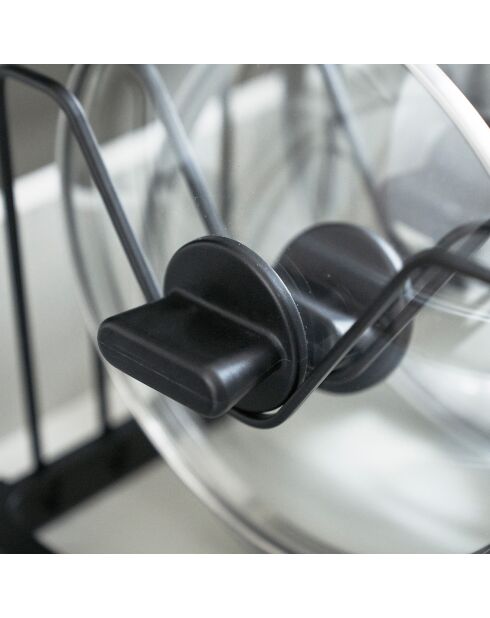 Rangement extensible pour couvercles & casseroles noir - 45x20x17.5 cm