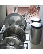 Rangement extensible pour couvercles & casseroles noir - 45x20x17.5 cm