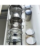 Rangement extensible pour couvercles & casseroles noir - 45x20x17.5 cm