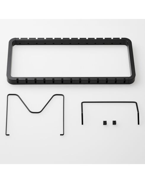 Rangement extensible pour couvercles & casseroles noir - 45x20x17.5 cm