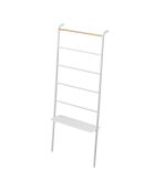 Échelle de rangement avec 1 étagère blanc/bois - 66x25x160 cm