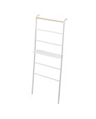 Échelle de rangement avec 1 étagère blanc/bois - 66x25x160 cm