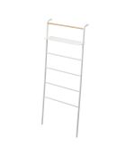 Échelle de rangement avec 1 étagère blanc/bois - 66x25x160 cm