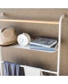 Échelle de rangement avec 1 étagère blanc/bois - 66x25x160 cm
