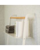 Échelle de rangement avec 1 étagère blanc/bois - 66x25x160 cm