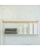 Échelle de rangement avec 1 étagère blanc/bois - 66x25x160 cm