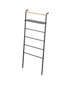 Échelle de rangement avec 1 étagère noir/bois - 66x25x160 cm