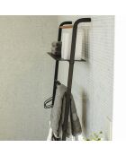 Échelle de rangement avec 1 étagère noir/bois - 66x25x160 cm