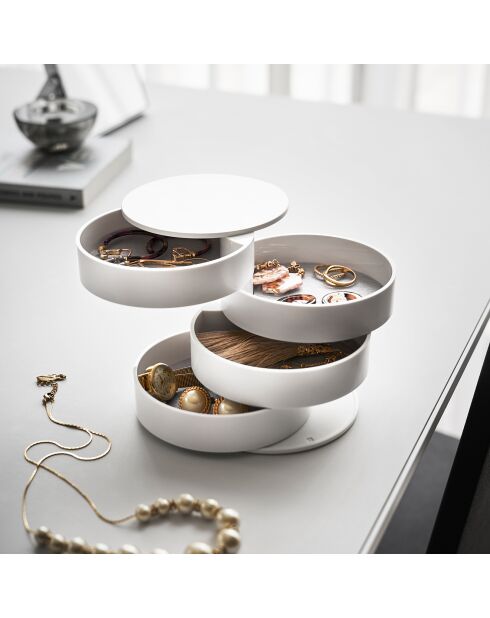 Boîte à bijoux blanche - D.10 cm